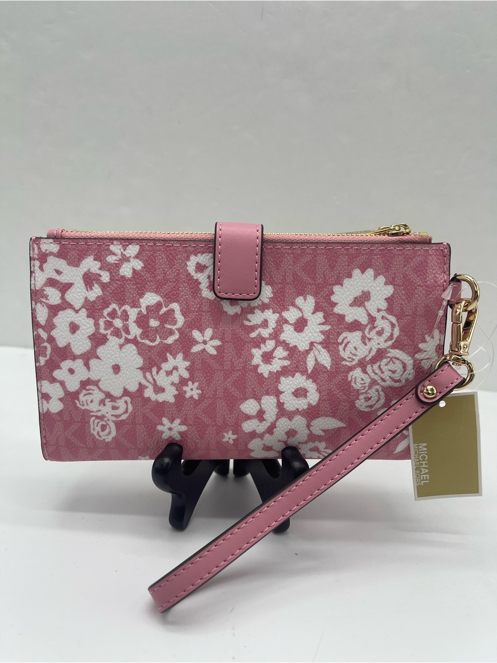 MICHAEL KORS Jet Set Travel Lg Double Zip Printed Signature Logo Wristlet Wallet - Picture 9 of 16